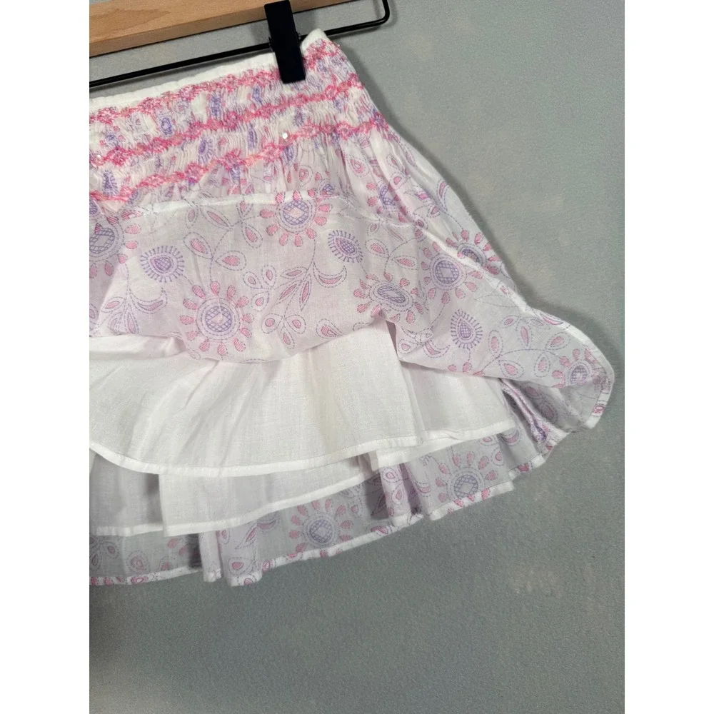 Charabia Paris Girls White Blouse and Floral Skirt Set Size 2 Made In France NEW